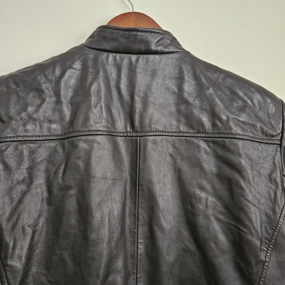 Vtg Casual Corner Leather Jacket Women’s Buttery Soft Sz M Zip Black Lined - Picture 7 of 11